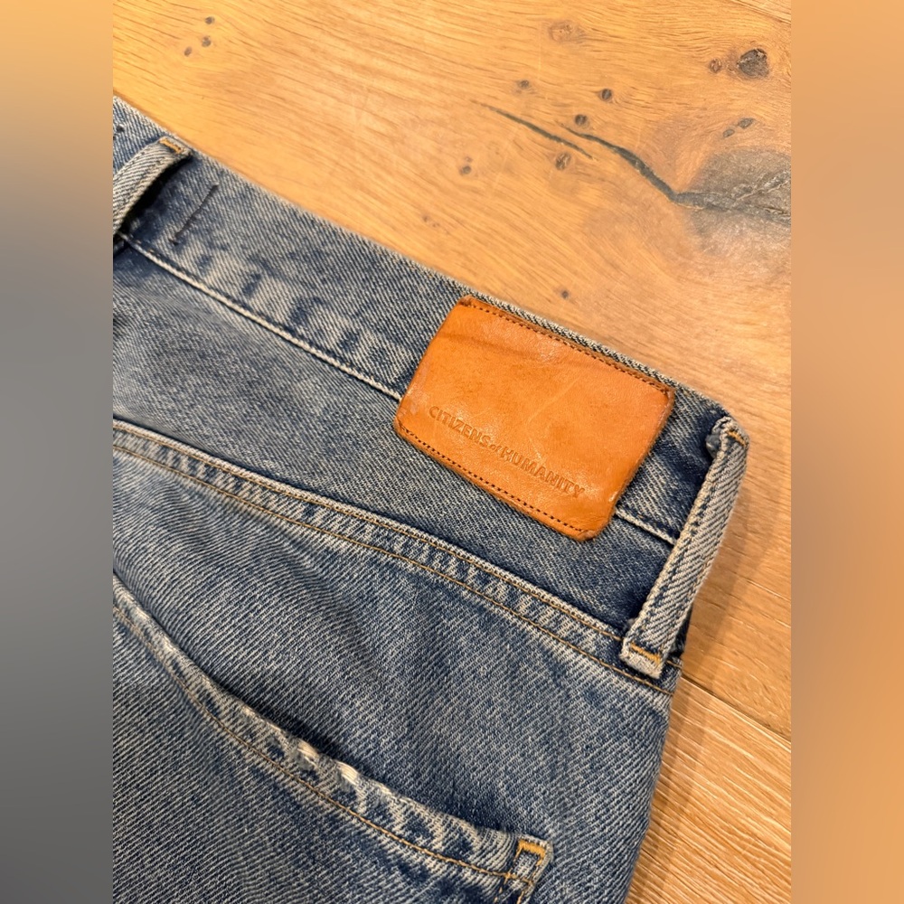 CITIZENS of HUMANITY Sabine Straight Leg High Waist Ripped Blue Jeans Size 29 - Picture 10 of 14